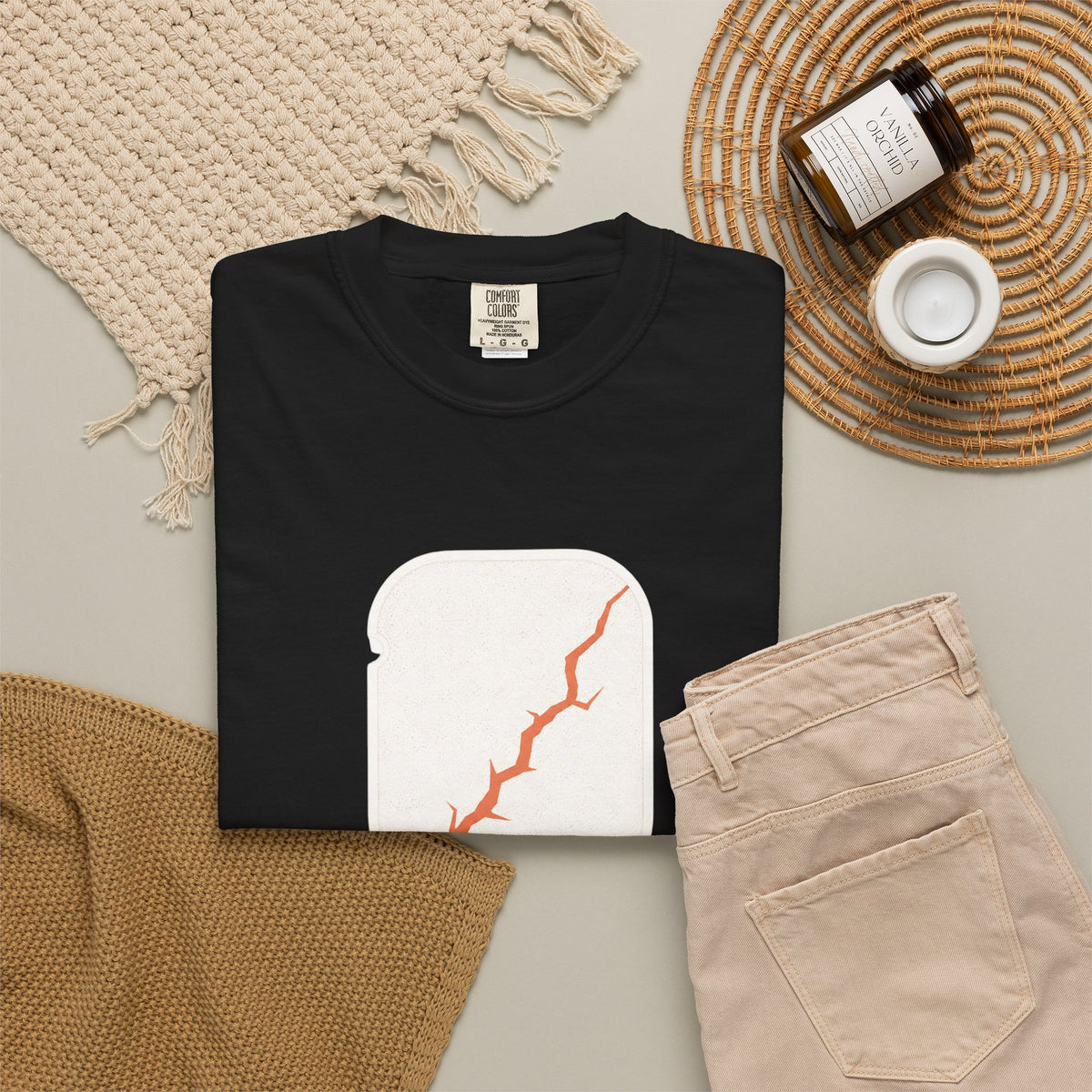 Pickleball Paddle Graphic T-Shirt - Black - Flat Lay