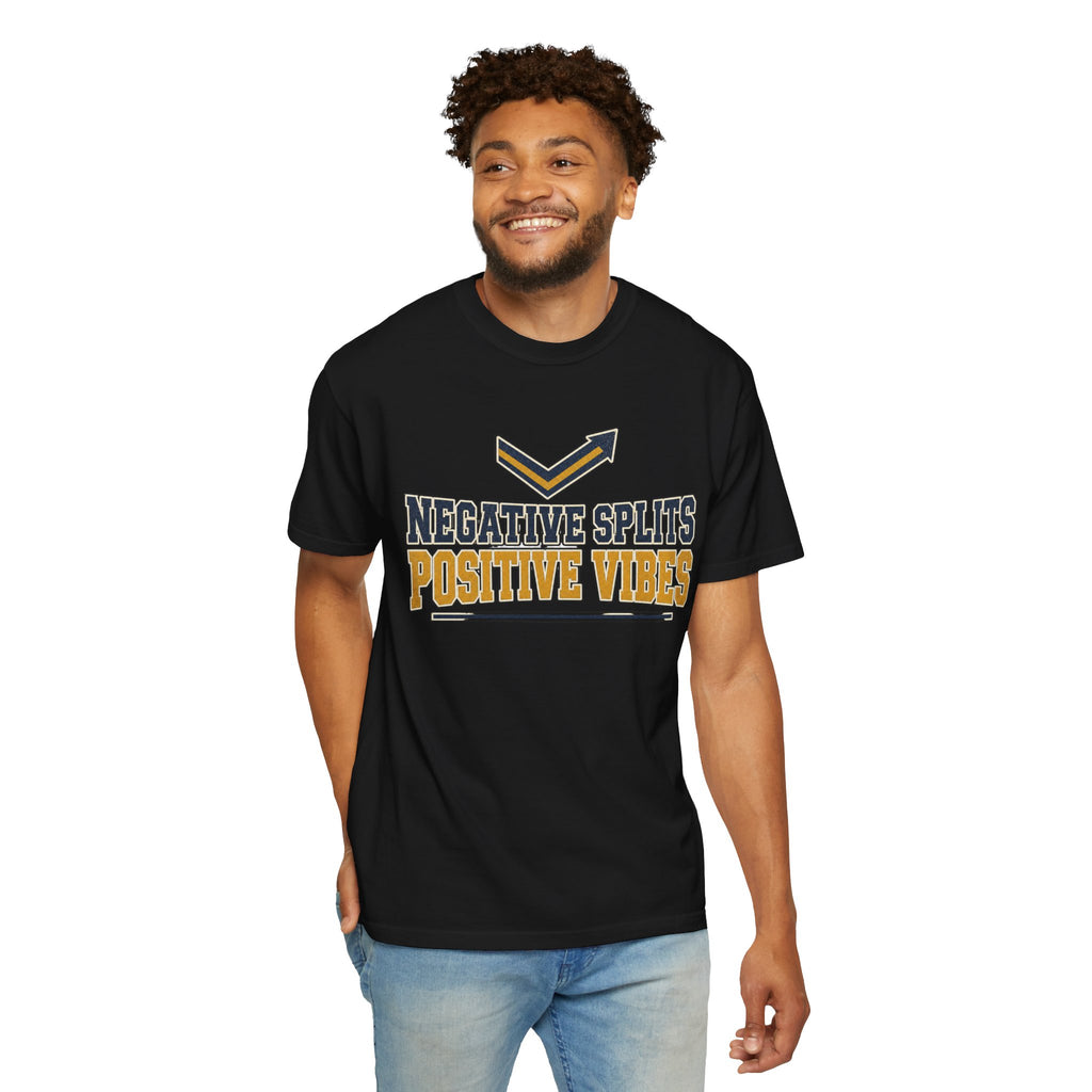 Negative Splits Positive Vibes T-shirt - Black - On Model Front