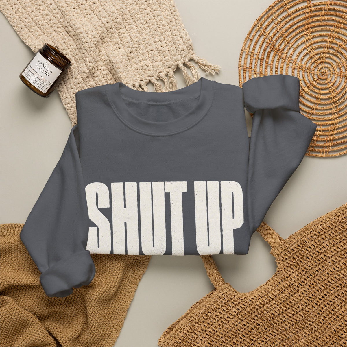 Shut Up and Dink Sweatshirt - Charcoal - Flat Lay