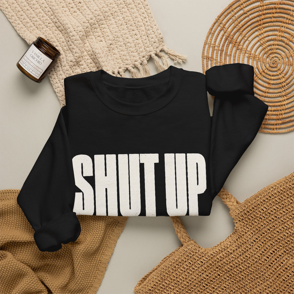 Shut Up and Dink Sweatshirt - Black - Flat Lay