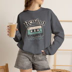 Retro Cassette Tape Sweatshirt - Charcoal - On Model Female