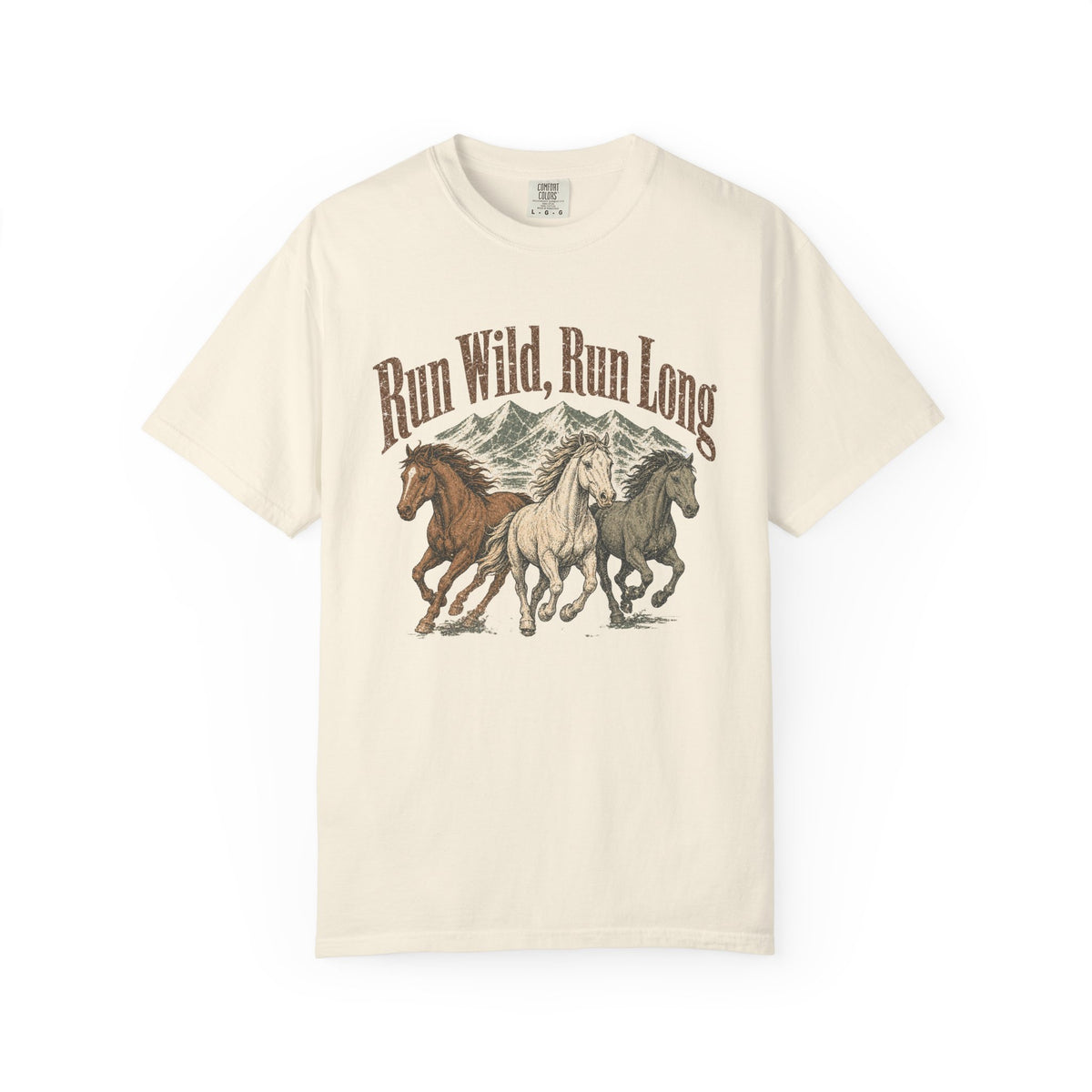 Run Wild Run Long T-shirt - Ivory - Front