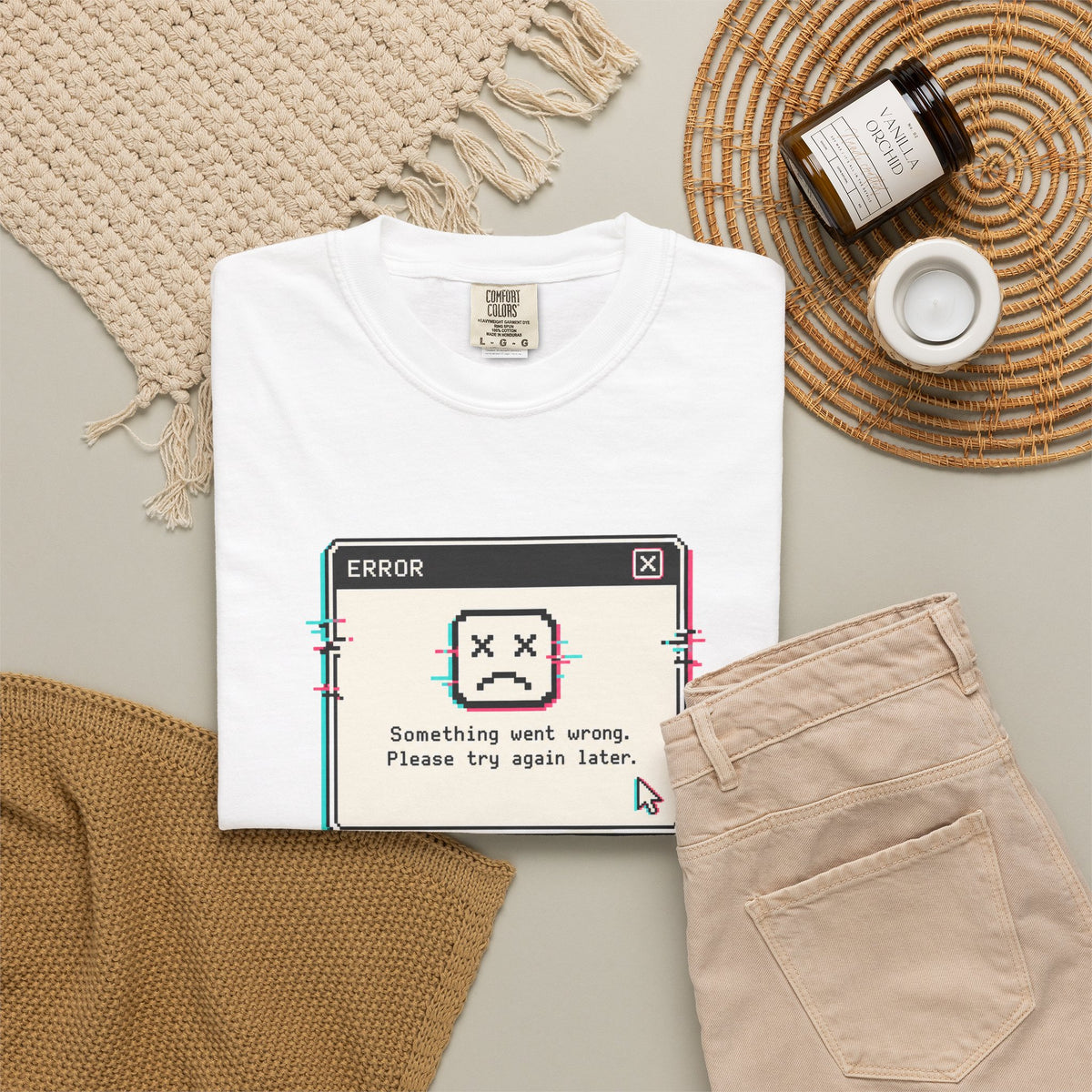 Error 404 Sleep Not Found T-Shirt - White - Flat Lay