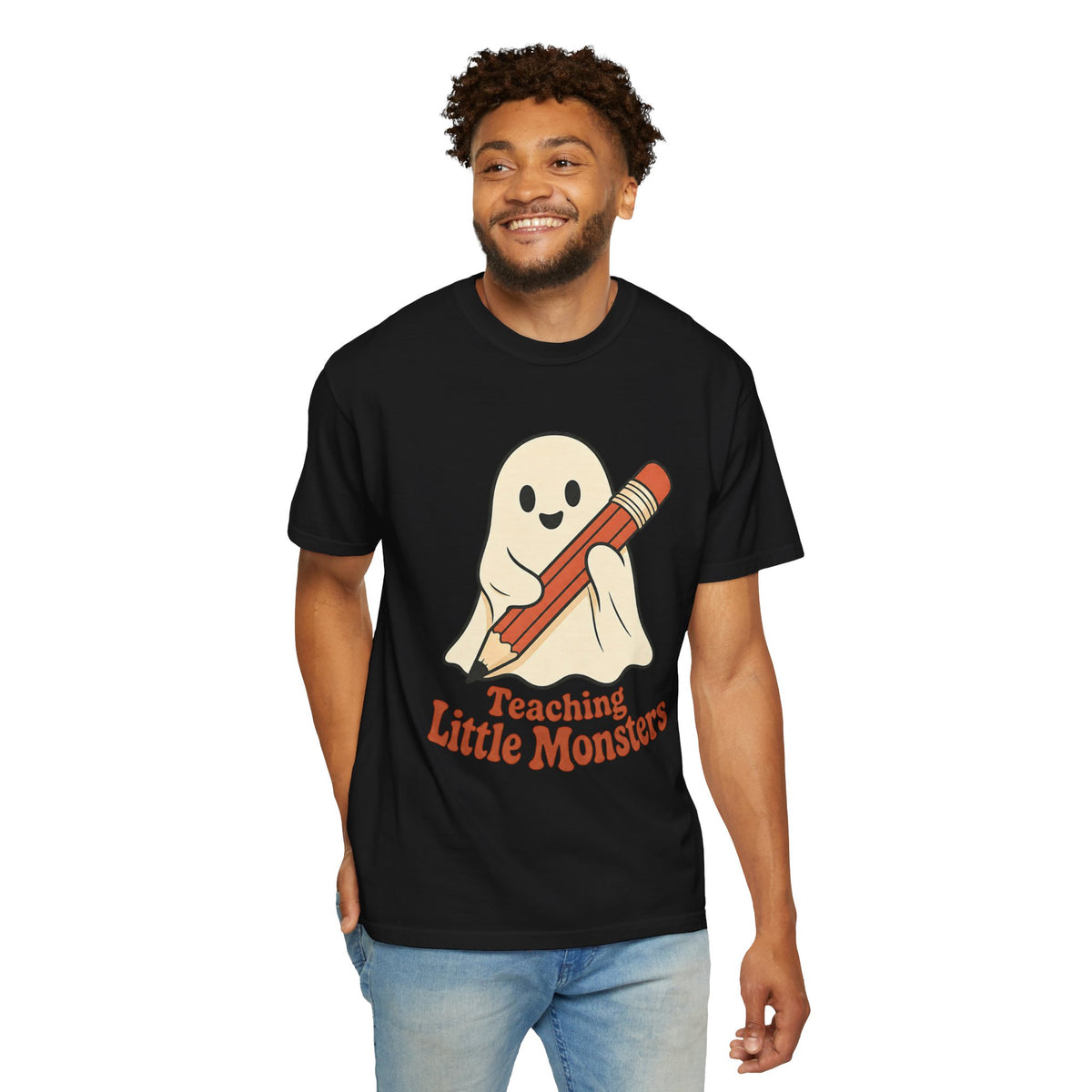 Teaching Little Monsters T-shirt - Black - On Model Front