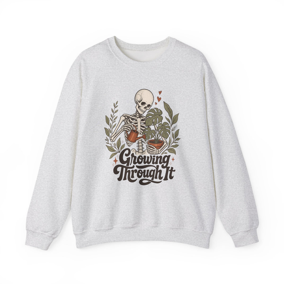 Growing Through It Sweatshirt - Ash - flat lay1