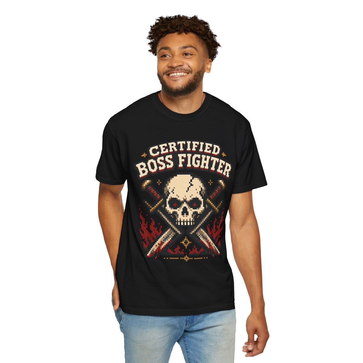 Certified Boss Fighter T-shirt - Black - On Model Front