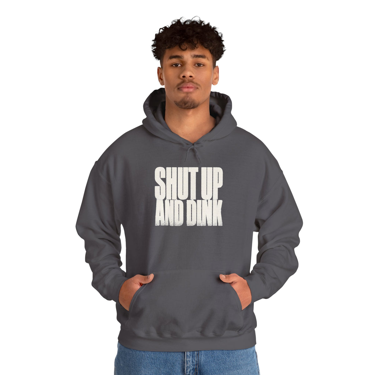 Shut Up and Dink Hoodie - Charcoal - On Model Male