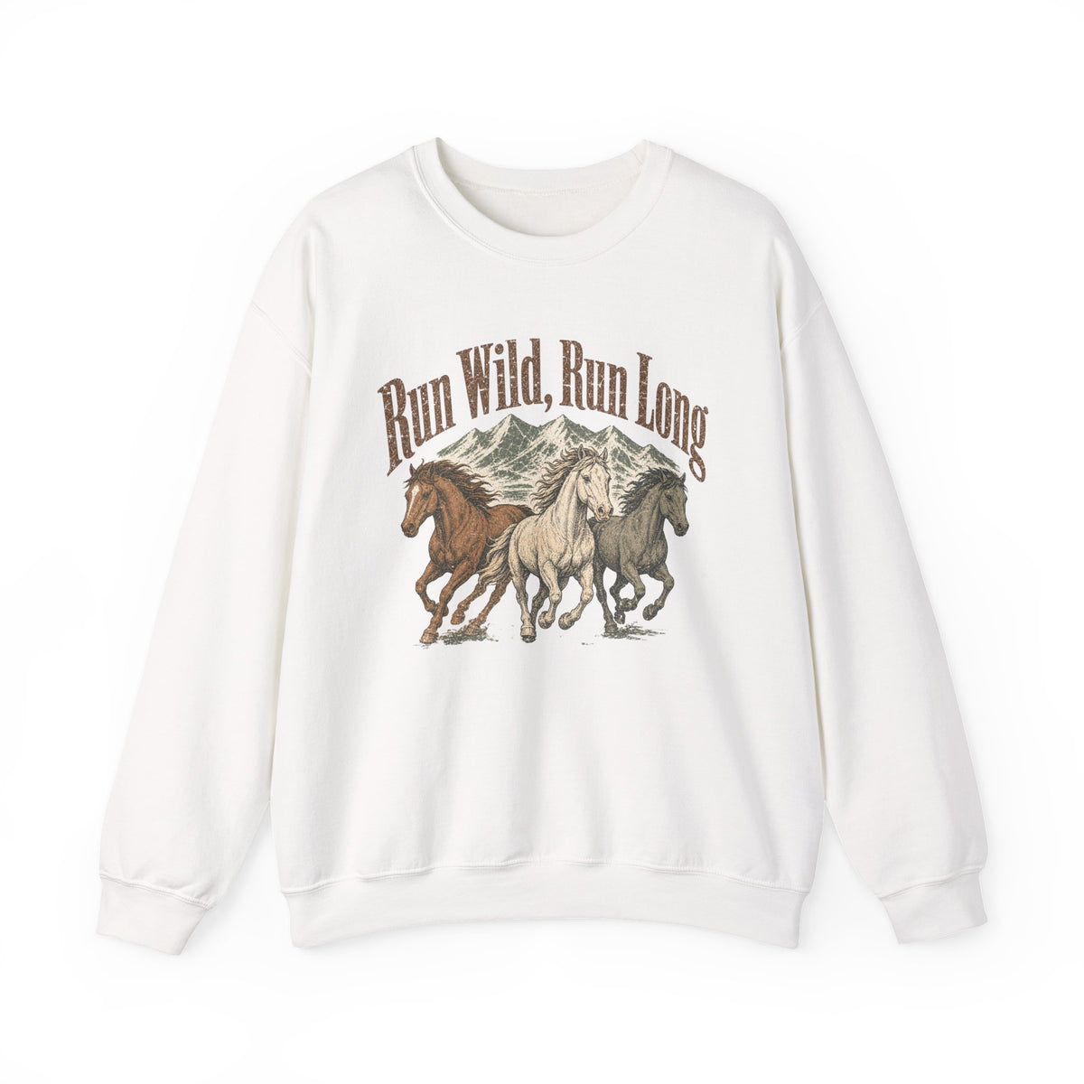 Run Wild Run Long Sweatshirt - White - Flat Lay