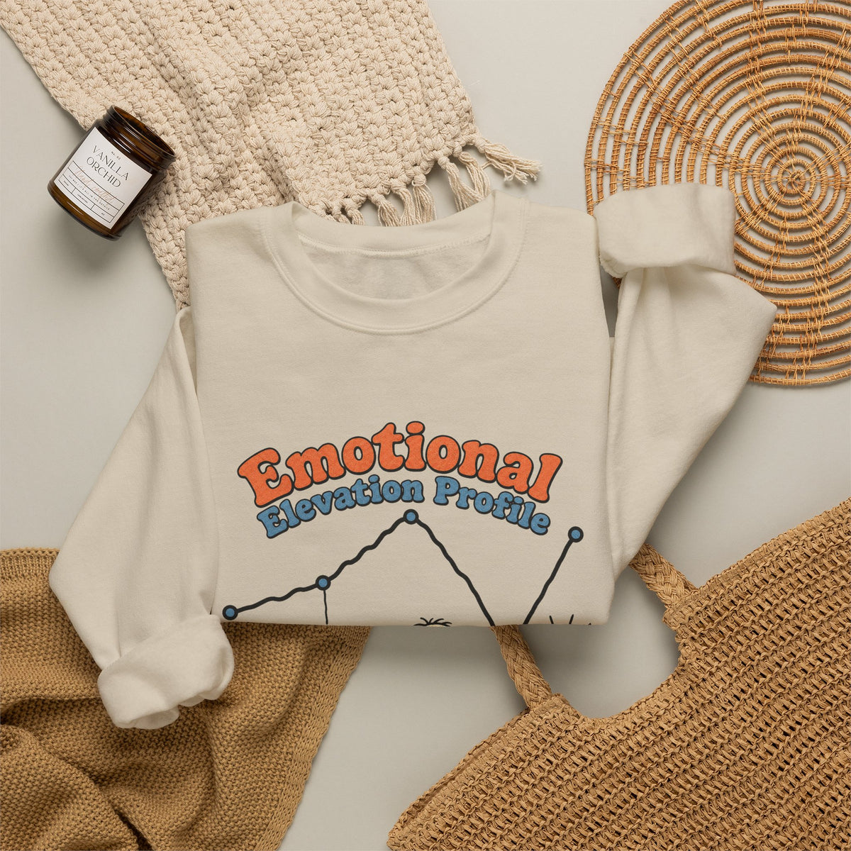 Emotional Elevation Profile Sweatshirt - Sand - Flat Lay