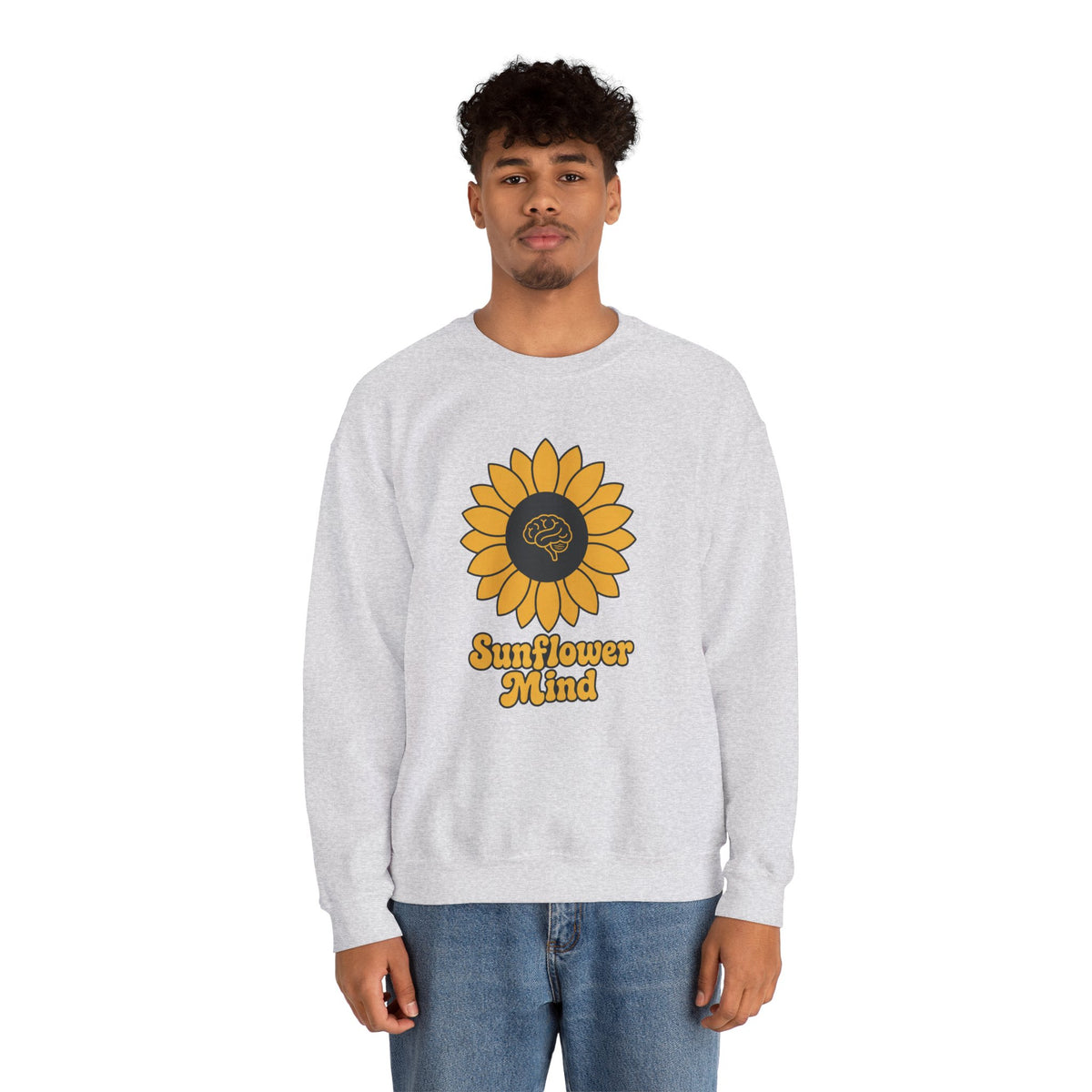 Sunflower Mind Sweatshirt - Ash - On Model Male
