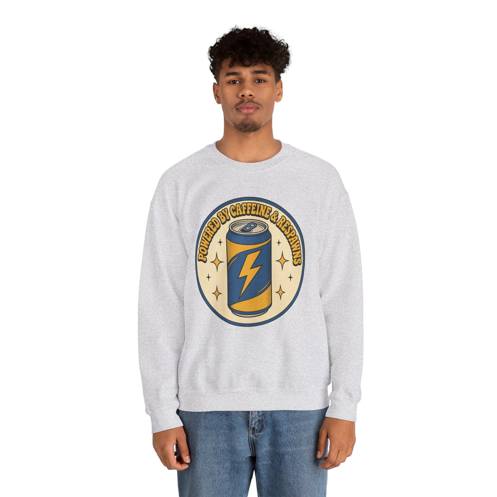 Caffeinated Energy Can Sweatshirt - Ash - On Model Male