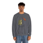 Emotionally I'm the Meteor Dinosaur Sweatshirt - Charcoal - On Model Male