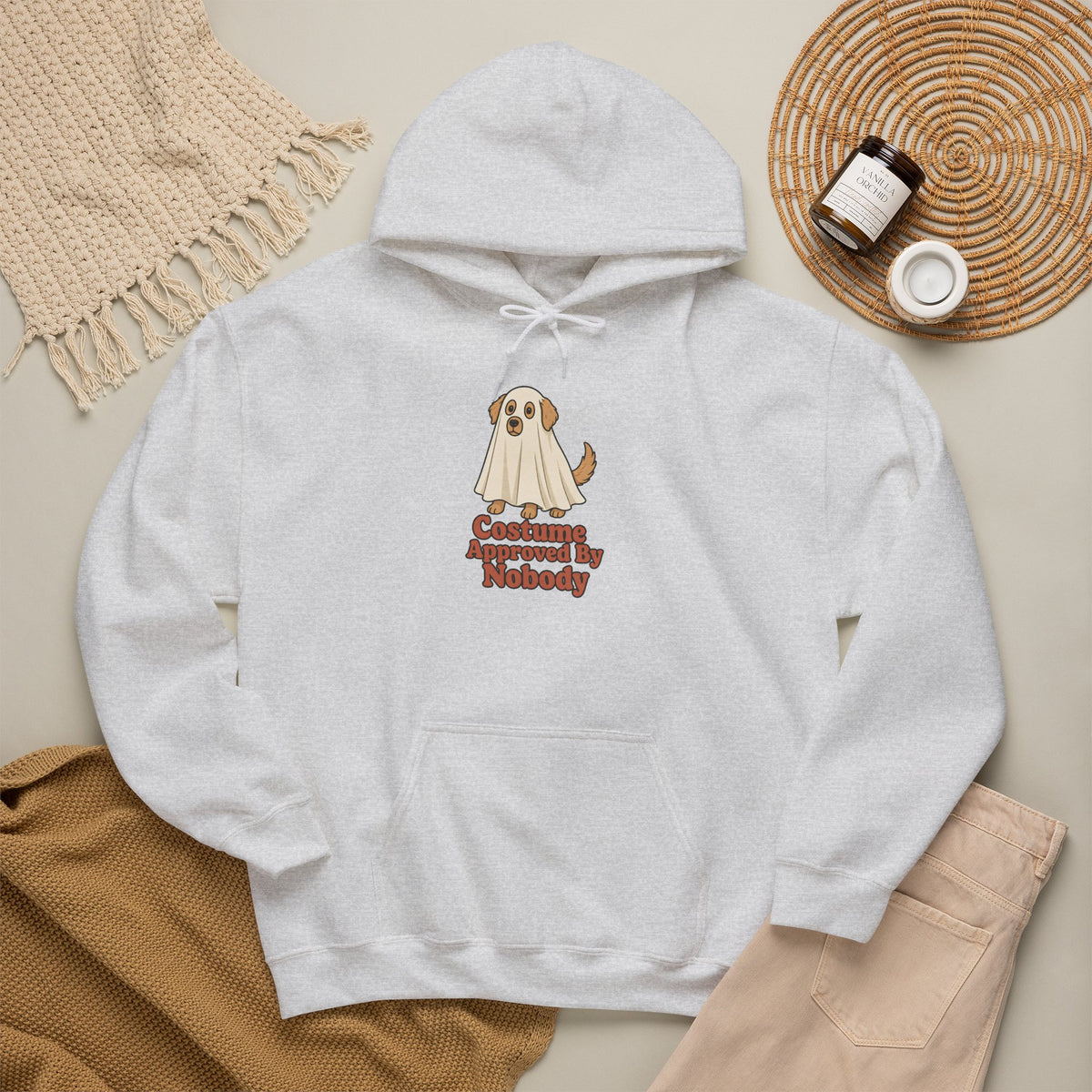 Costume Approved By Nobody Hoodie - Ash - Flat Lay