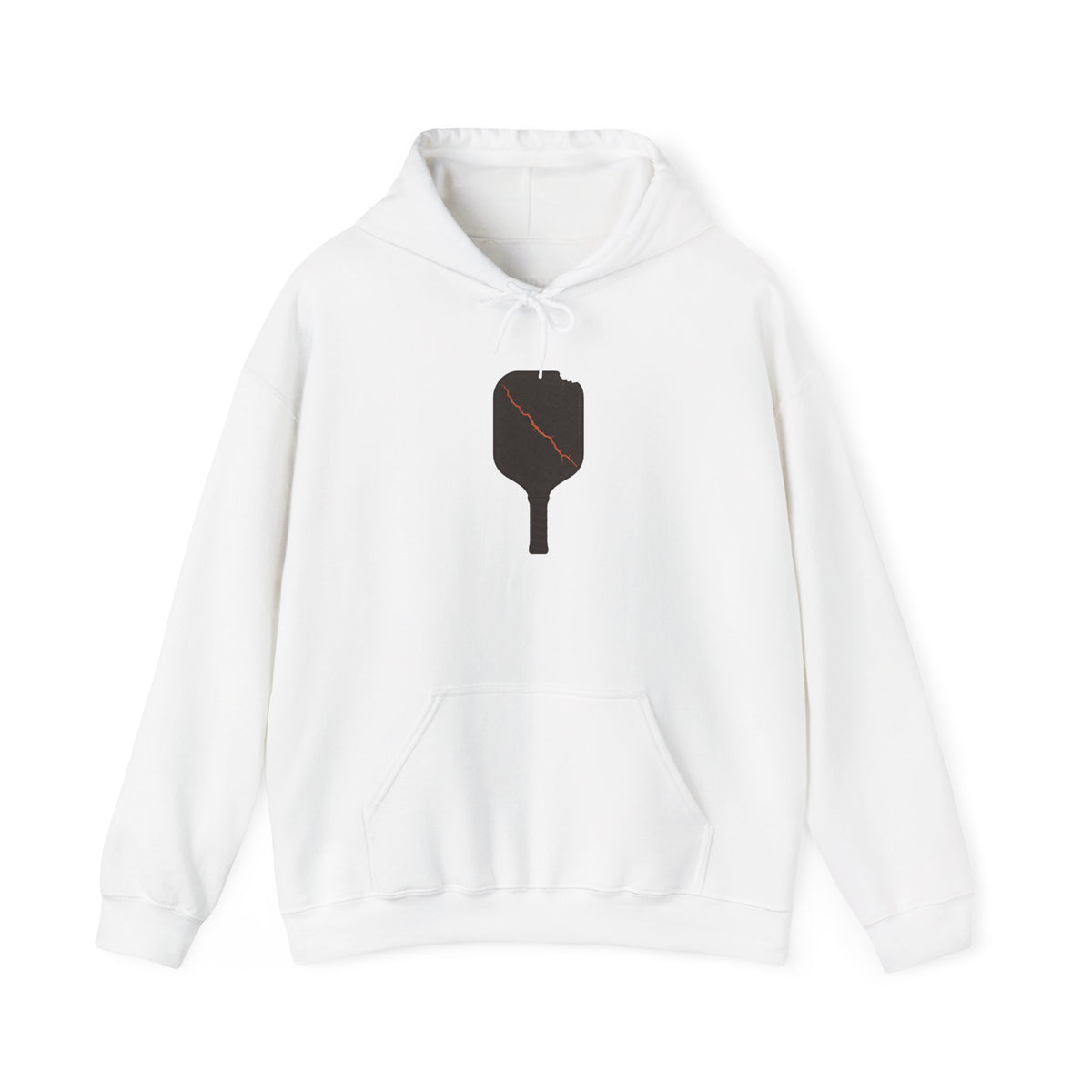 Pickleball Paddle Graphic Hoodie - White - Flat Lay