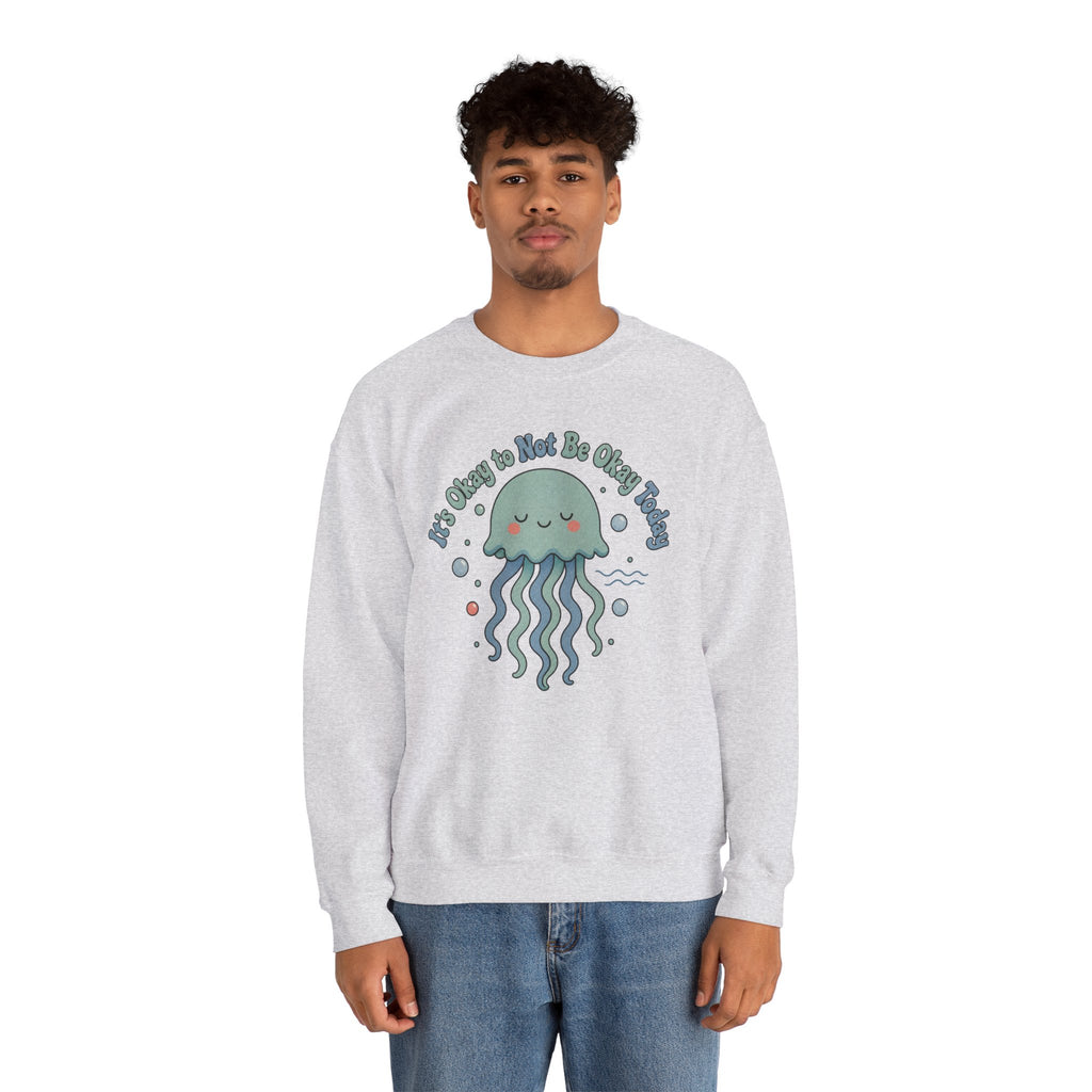 It's Okay to Not Be Okay Sweatshirt - Ash - On Model Male