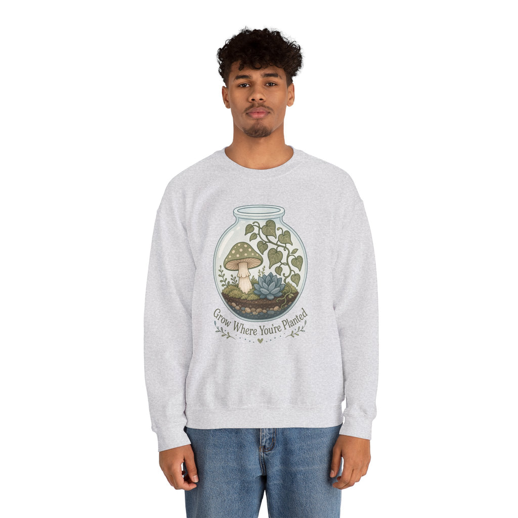 Grow Where You're Planted Sweatshirt - Ash - On Model Male