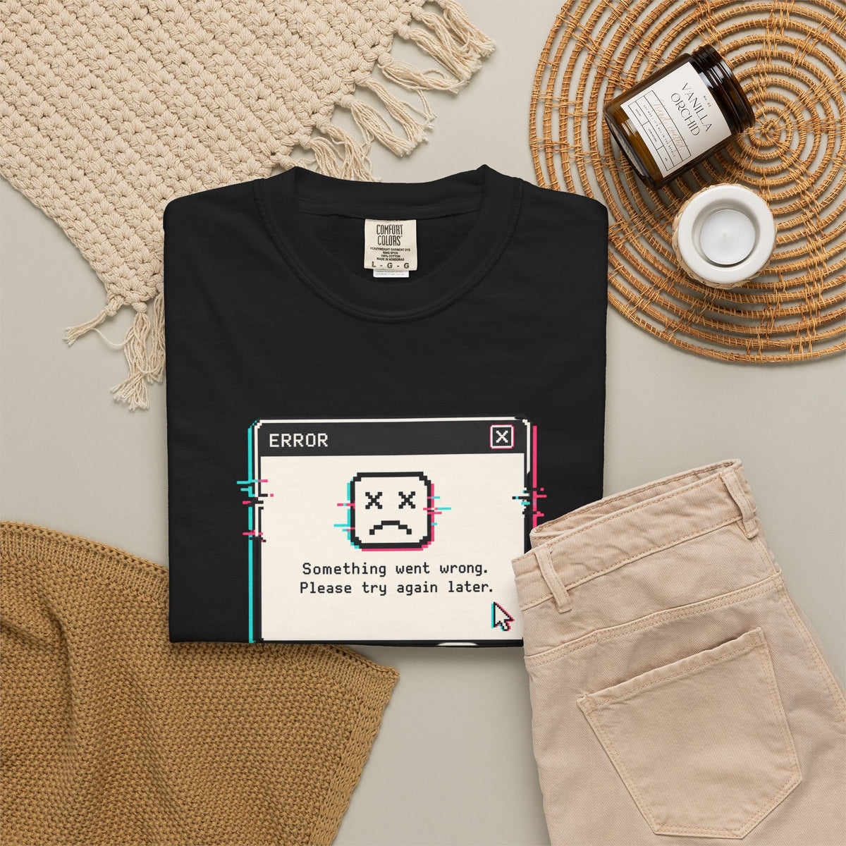 Error 404 Sleep Not Found T-Shirt - Black - Flat Lay