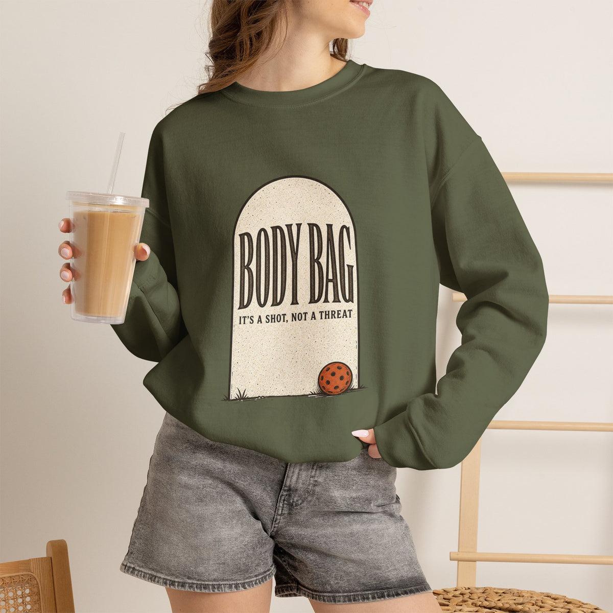 BODY BAG It's a Shot, Not a Threat Sweatshirt