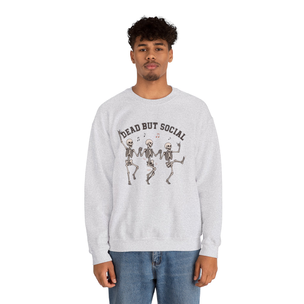 Dead But Social Sweatshirt - Ash - on model male