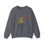 Emotionally I'm the Meteor Dinosaur Sweatshirt - Charcoal - Flat Lay