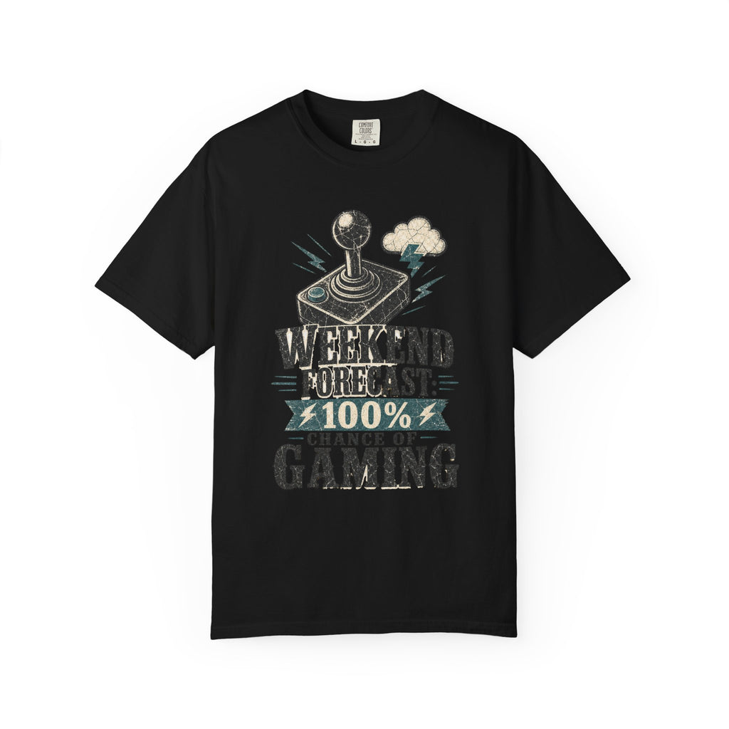 Weekend Forecast 100% Gaming T-shirt - Black - On Model Side