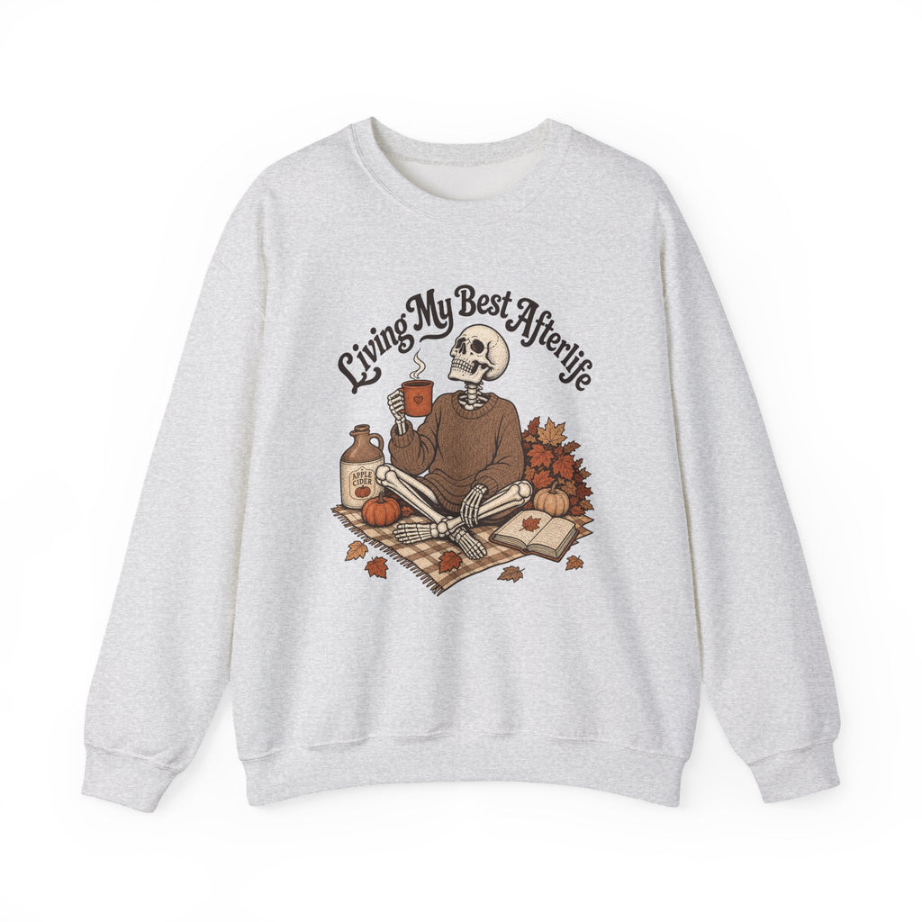 Living My Best Afterlife Sweatshirt - Ash - flat lay1