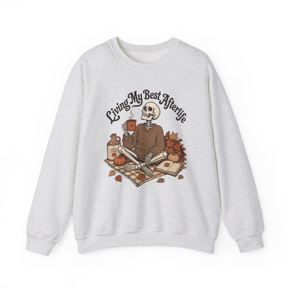 Living My Best Afterlife Sweatshirt - Ash - flat lay1