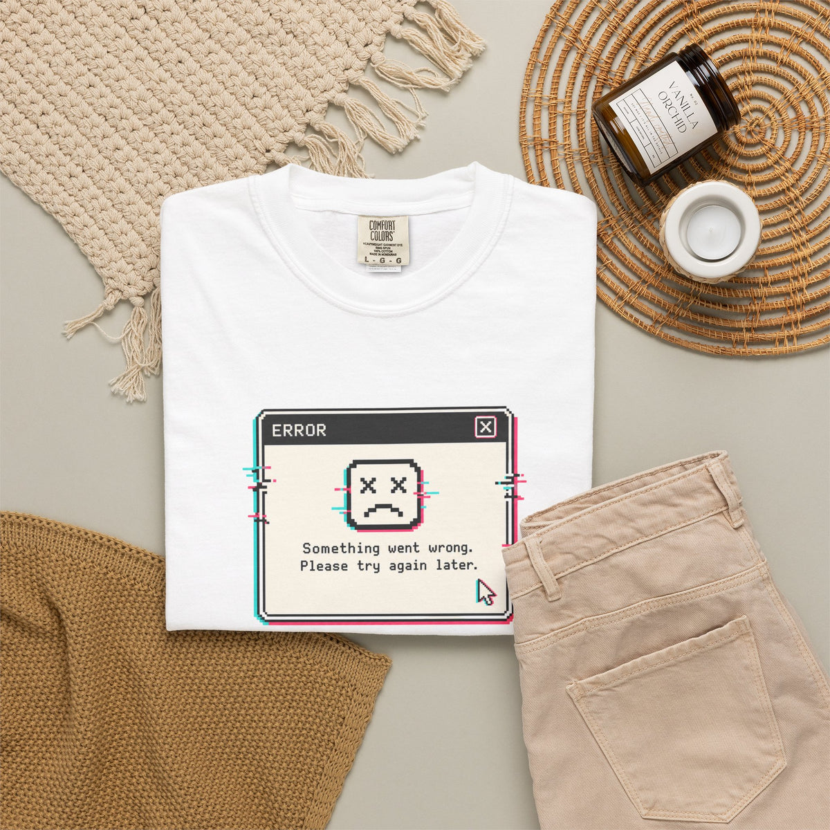 Error 404 Sleep Not Found T-Shirt - White - Flat Lay