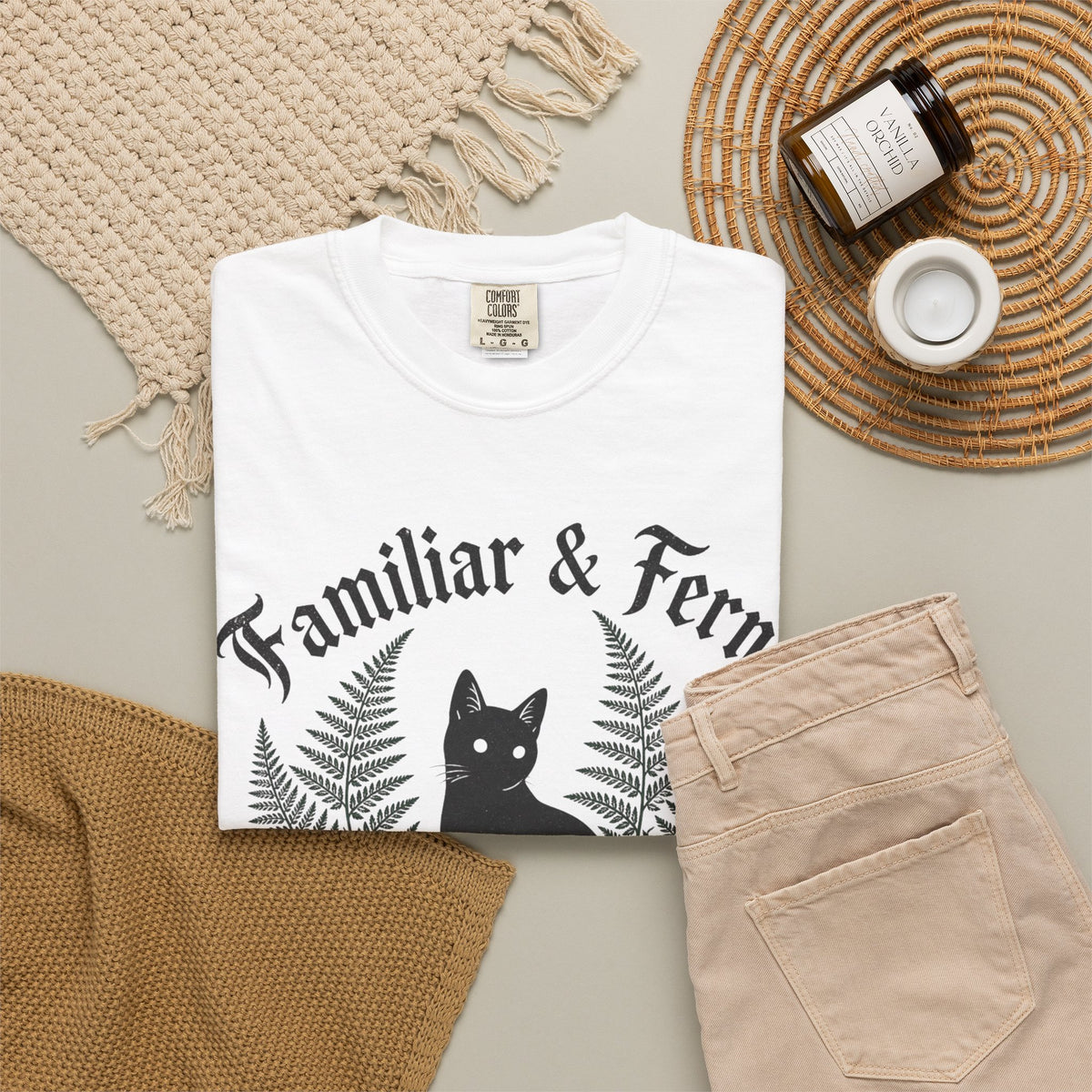 Familiar & Ferns T-shirt - White - Flat Lay