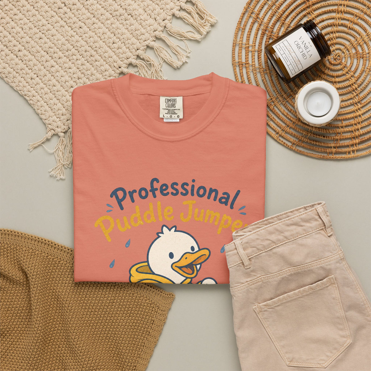 Professional Puddle Jumper Duck T-shirt - Terracotta - Flat Lay