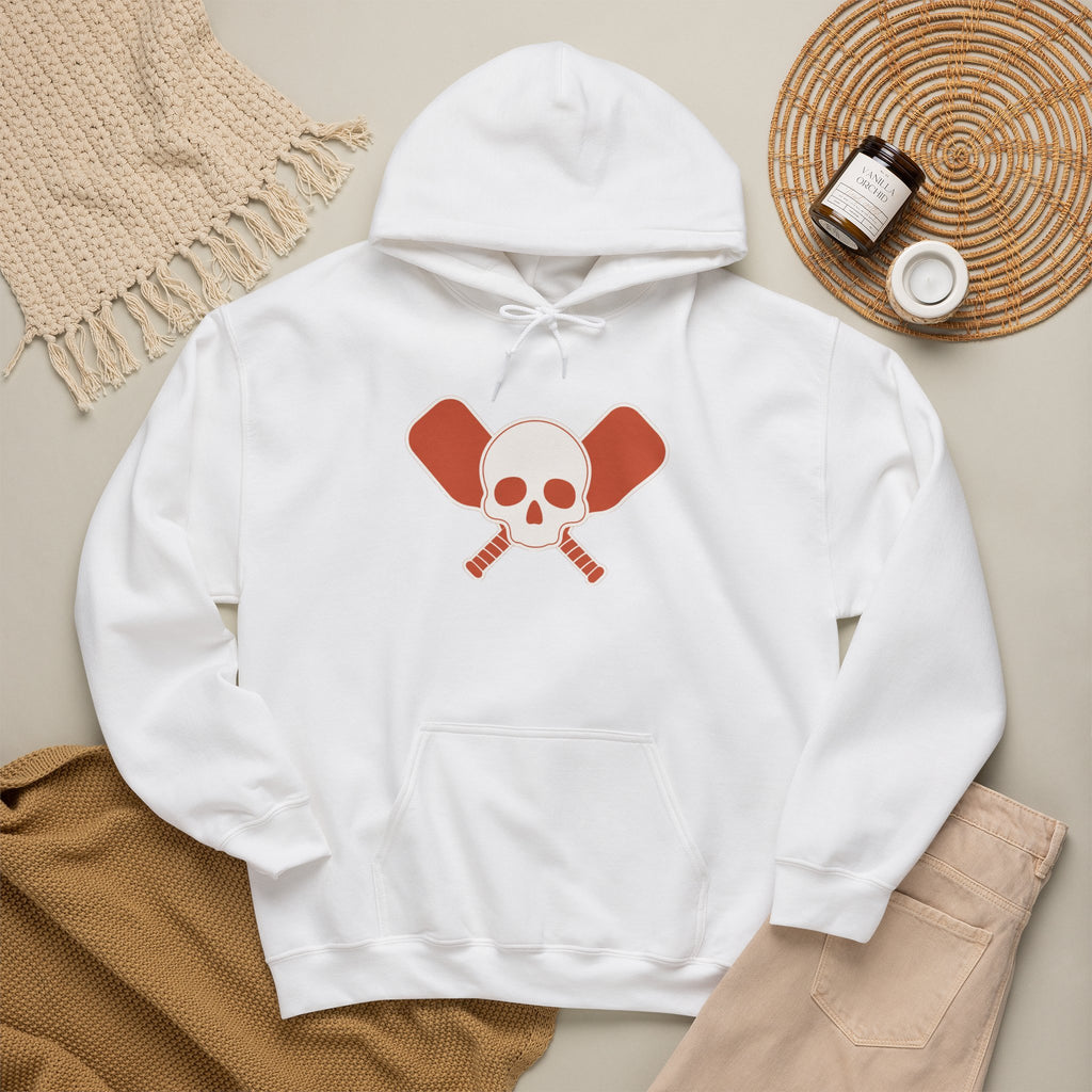 Skull & Oars Hoodie - White - Flat Lay