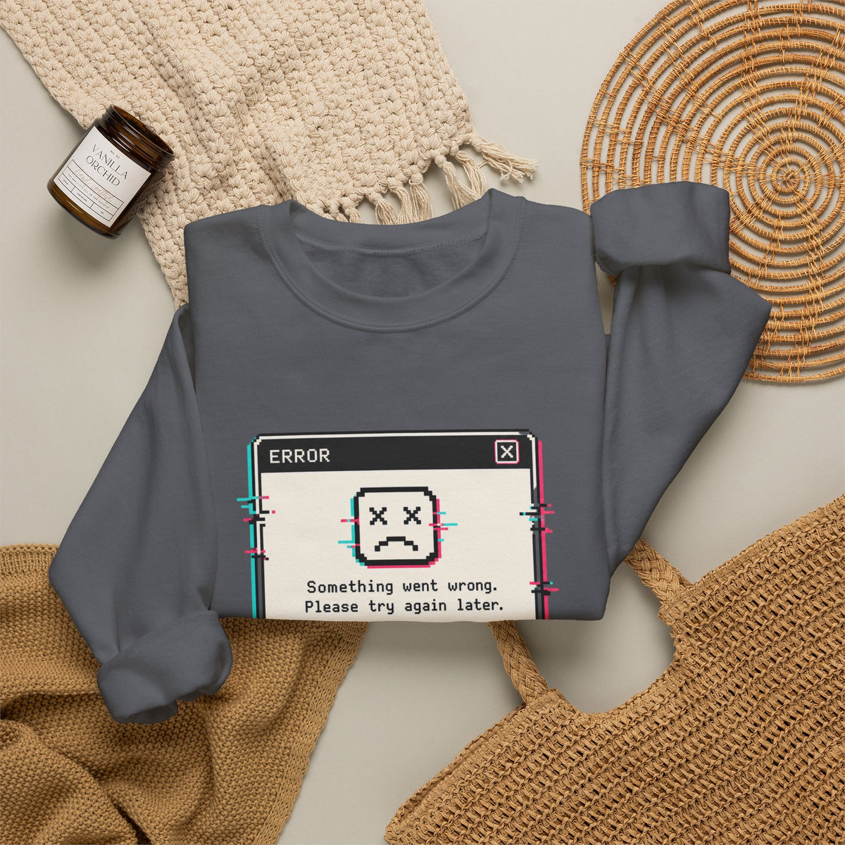 Error 404 Sleep Not Found Sweatshirt - Charcoal - Flat Lay