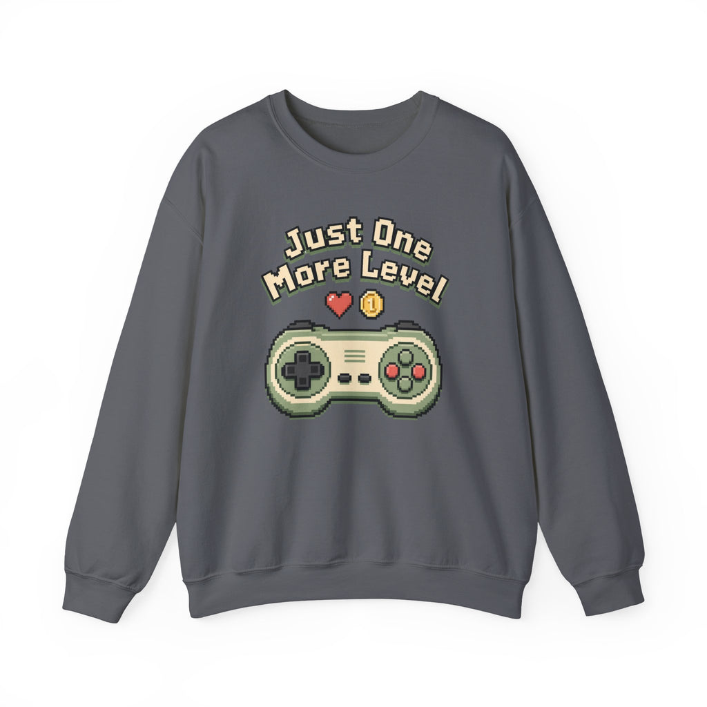 Just One More Level Sweatshirt - Charcoal - Flat Lay