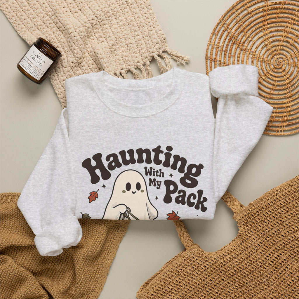 Haunting With My Pack Sweatshirt - Ash - flat lay