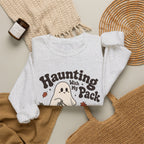 Haunting With My Pack Sweatshirt - Ash - flat lay