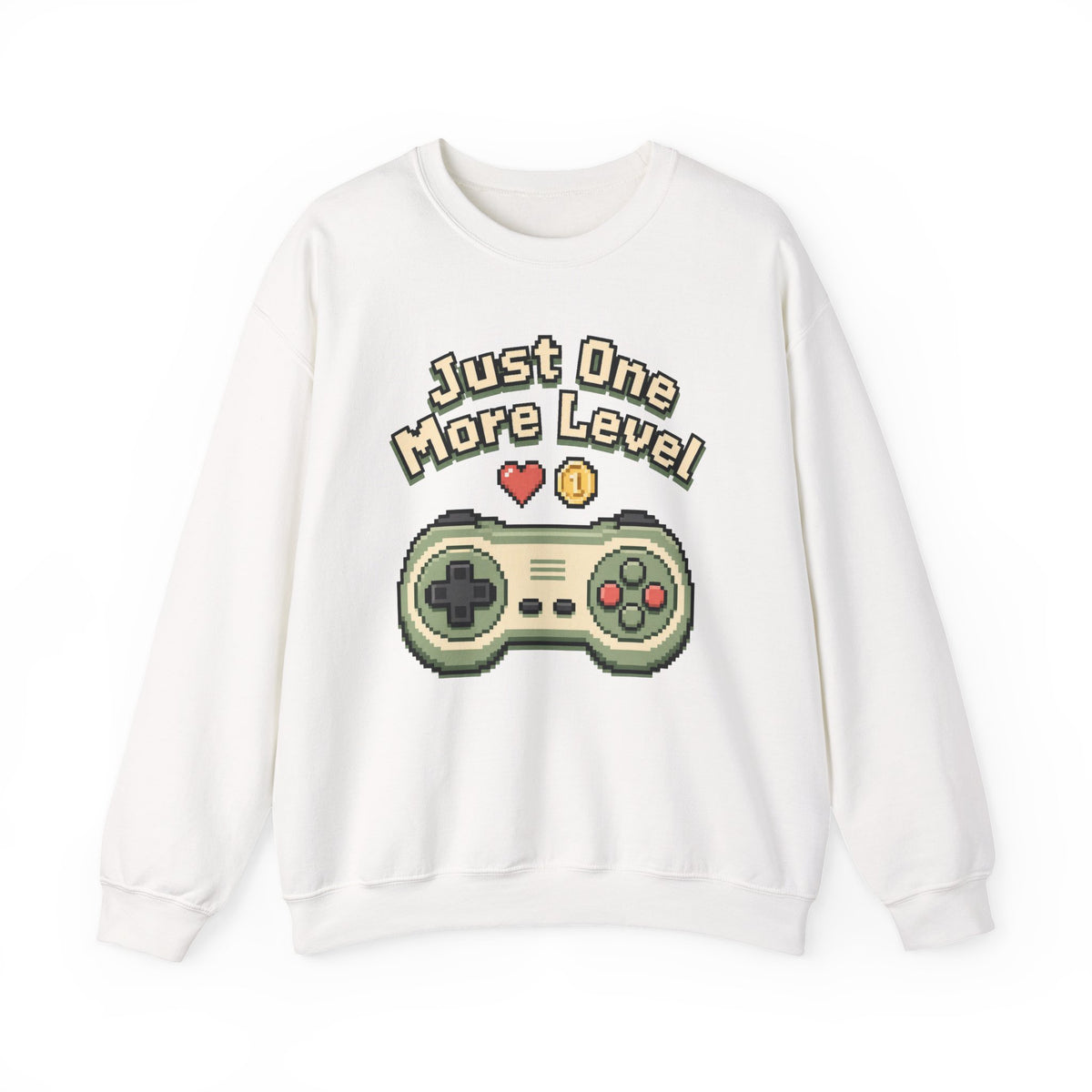 Just One More Level Sweatshirt - White - Front