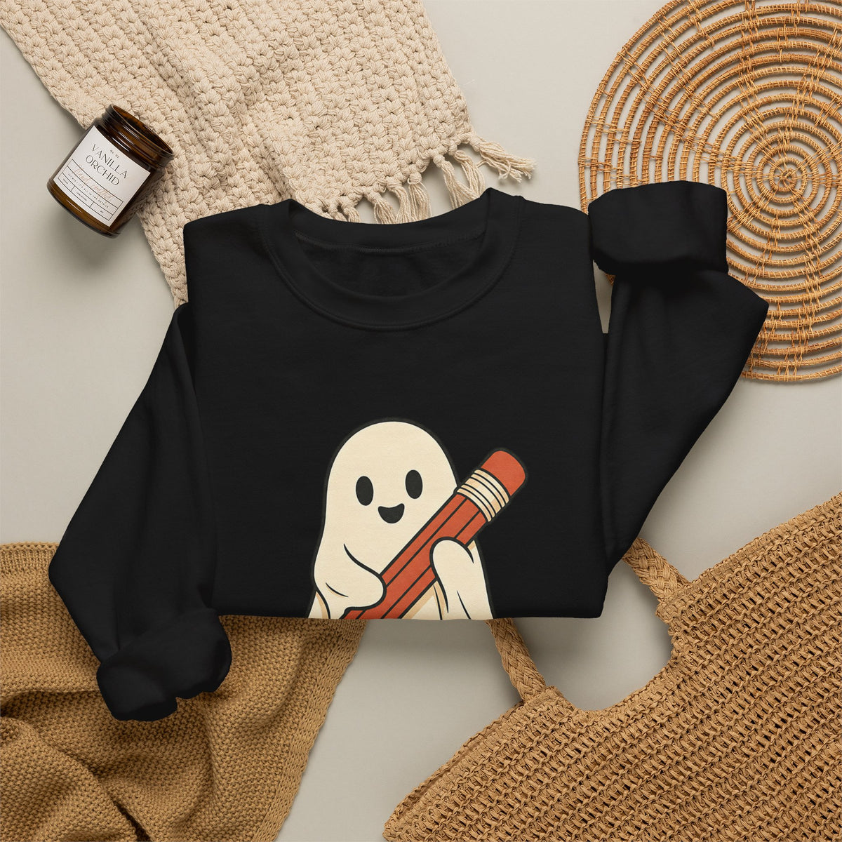 Teaching Little Monsters Sweatshirt - Black - Flat Lay