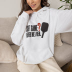 Soft Game? Never Met Her Hoodie - White - On Model Female