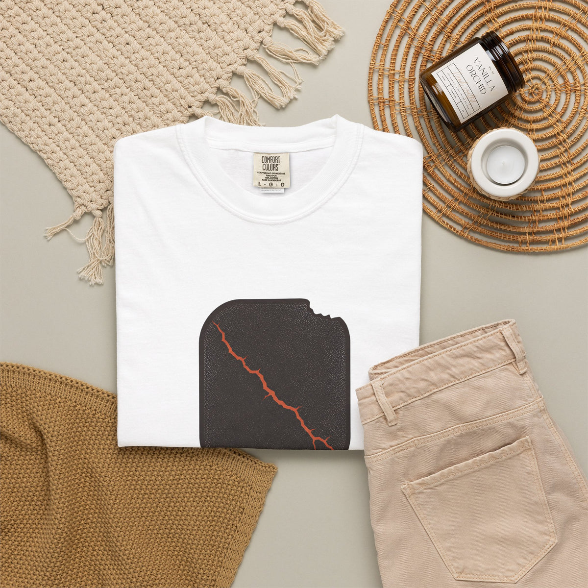 Pickleball Paddle Graphic T-Shirt - White - Flat Lay