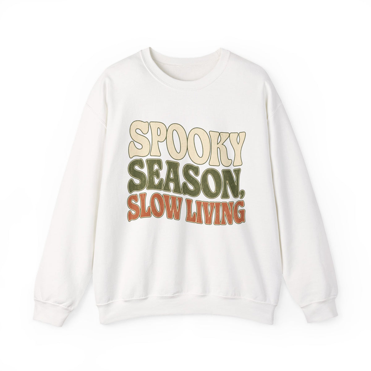 Spooky Season Slow Living Sweatshirt - White - Front