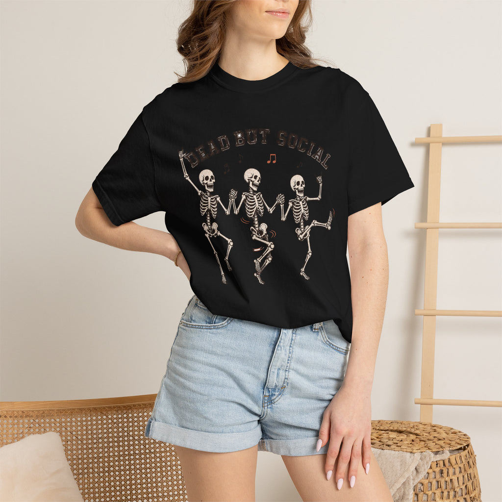 Dead But Social T-Shirt - Black - On Model Female