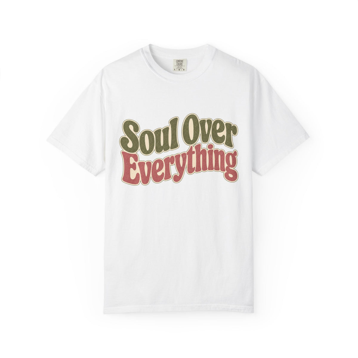 Soul Over Everything T-shirt - White - On Model Side
