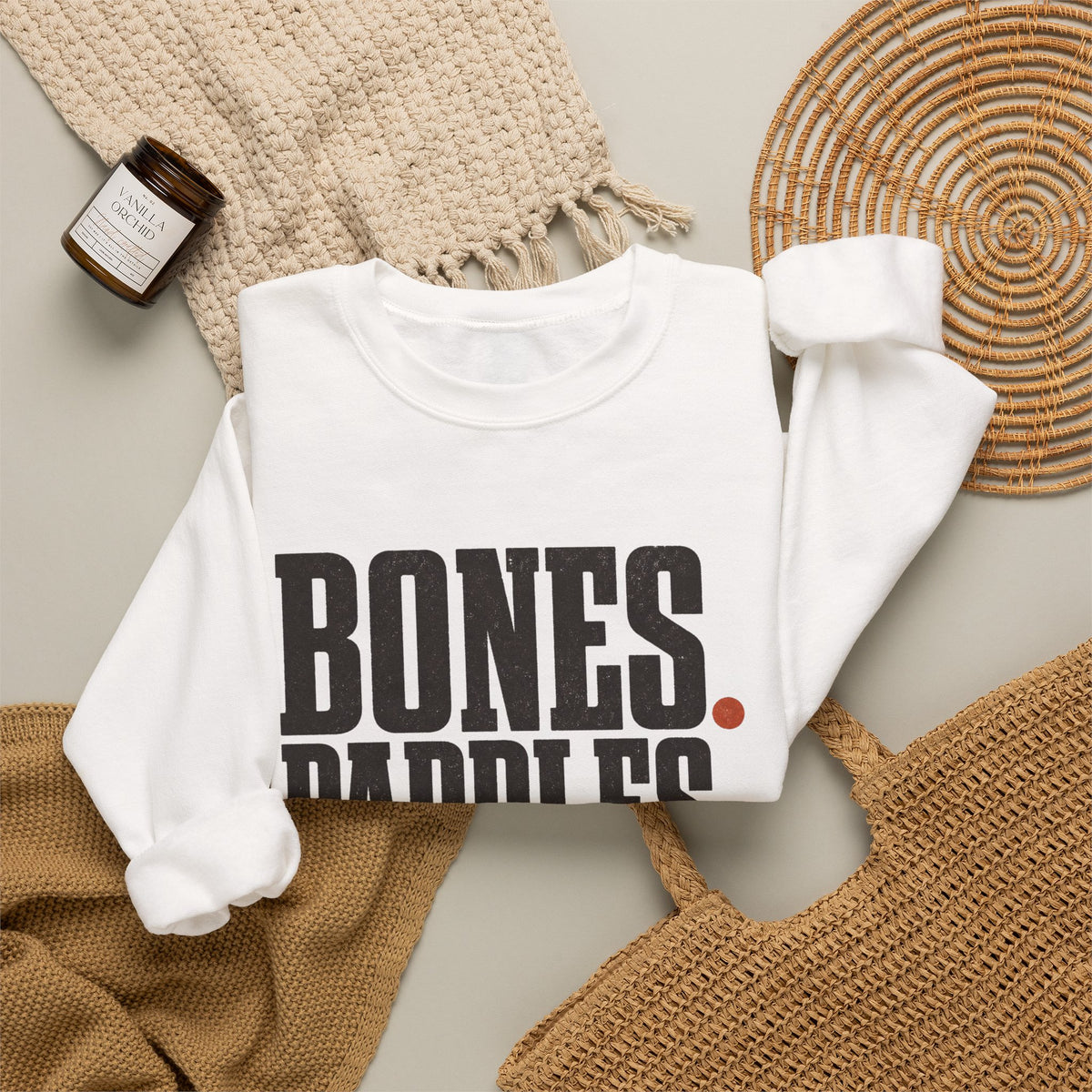 Bones Paddles Backhands Sweatshirt - White - Flat Lay