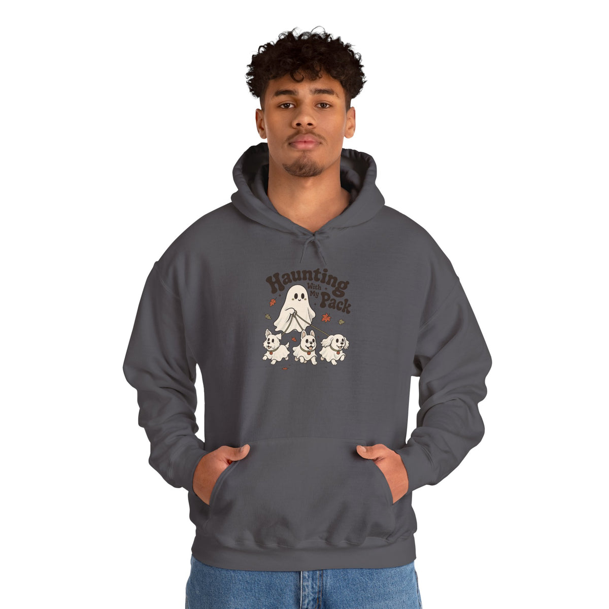 Haunting with My Pack Hoodie - Charcoal - on model male