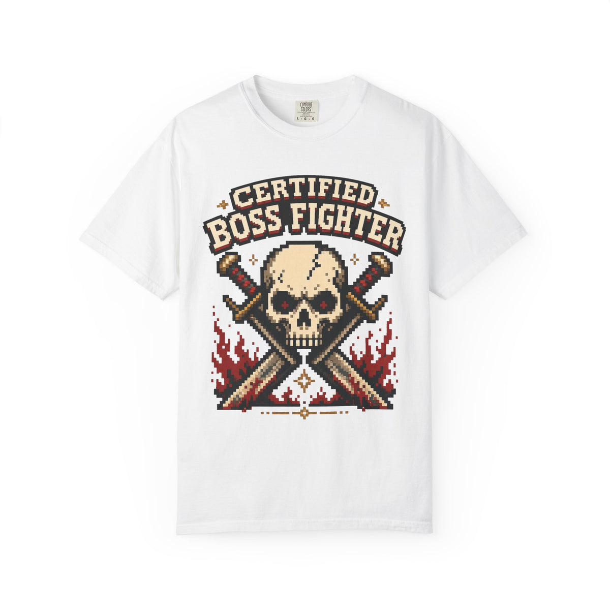 Certified Boss Fighter T-shirt - White - On Model Side