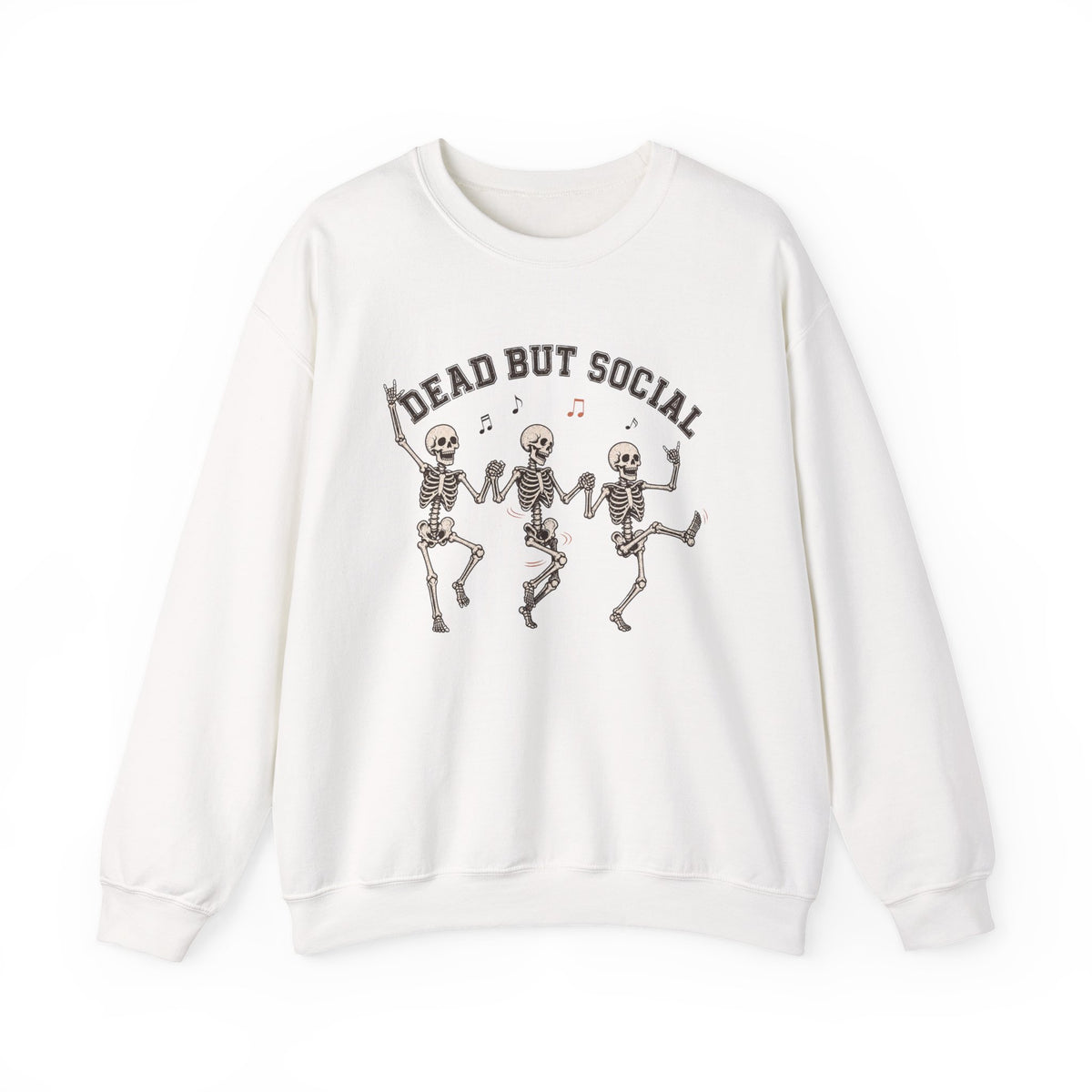 Dead But Social Sweatshirt - White - flat lay1