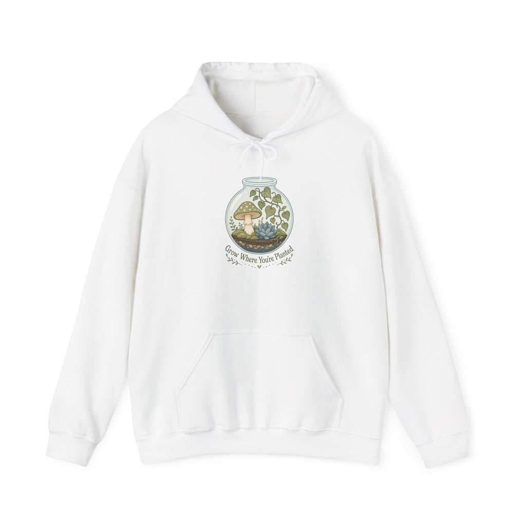 Grow Where You're Planted Hoodie - White - Flat Lay