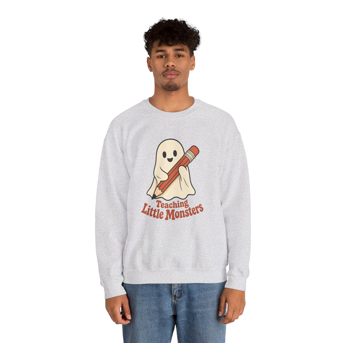 Teaching Little Monsters Sweatshirt - Ash - On Model Male