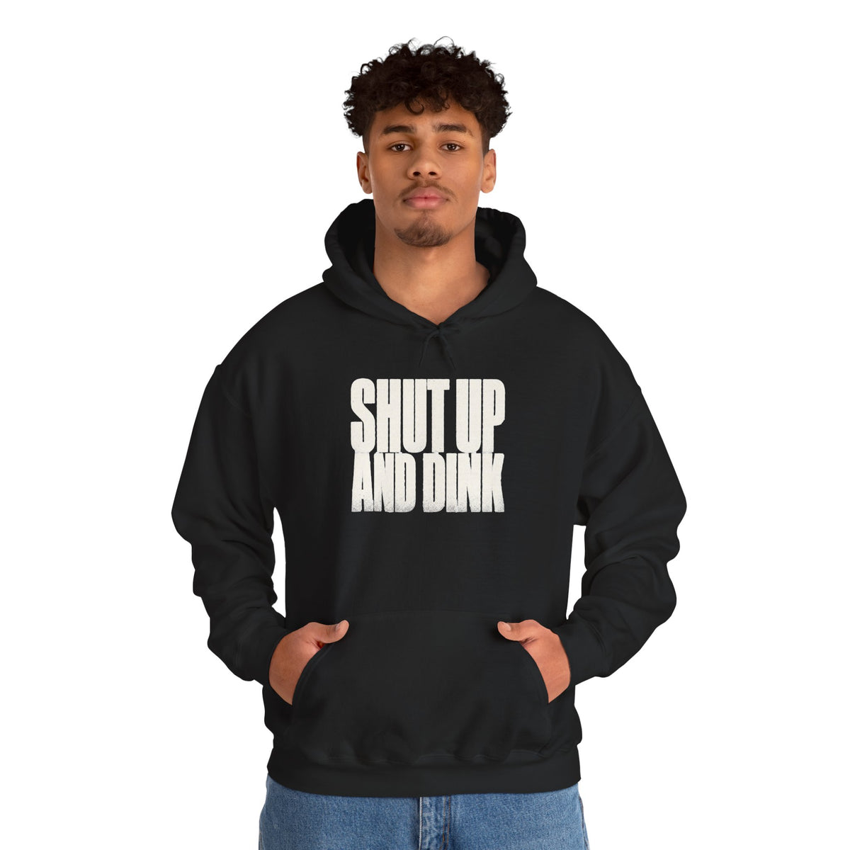 Shut Up and Dink Hoodie - Black - On Model Male