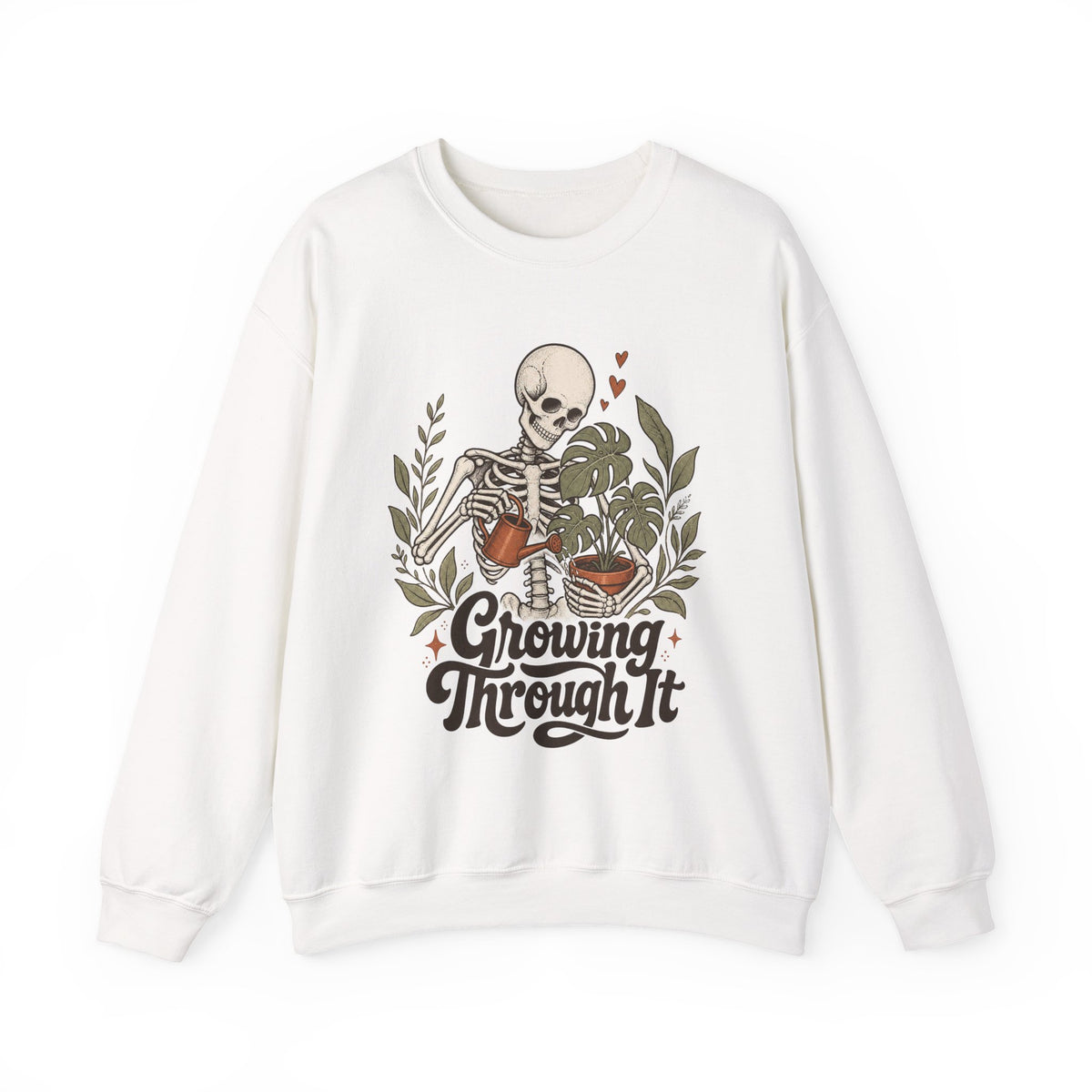 Growing Through It Sweatshirt - White - Front